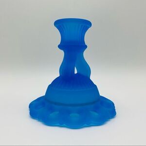 Vintage Westmoreland Doric Blue Mist Candlestick